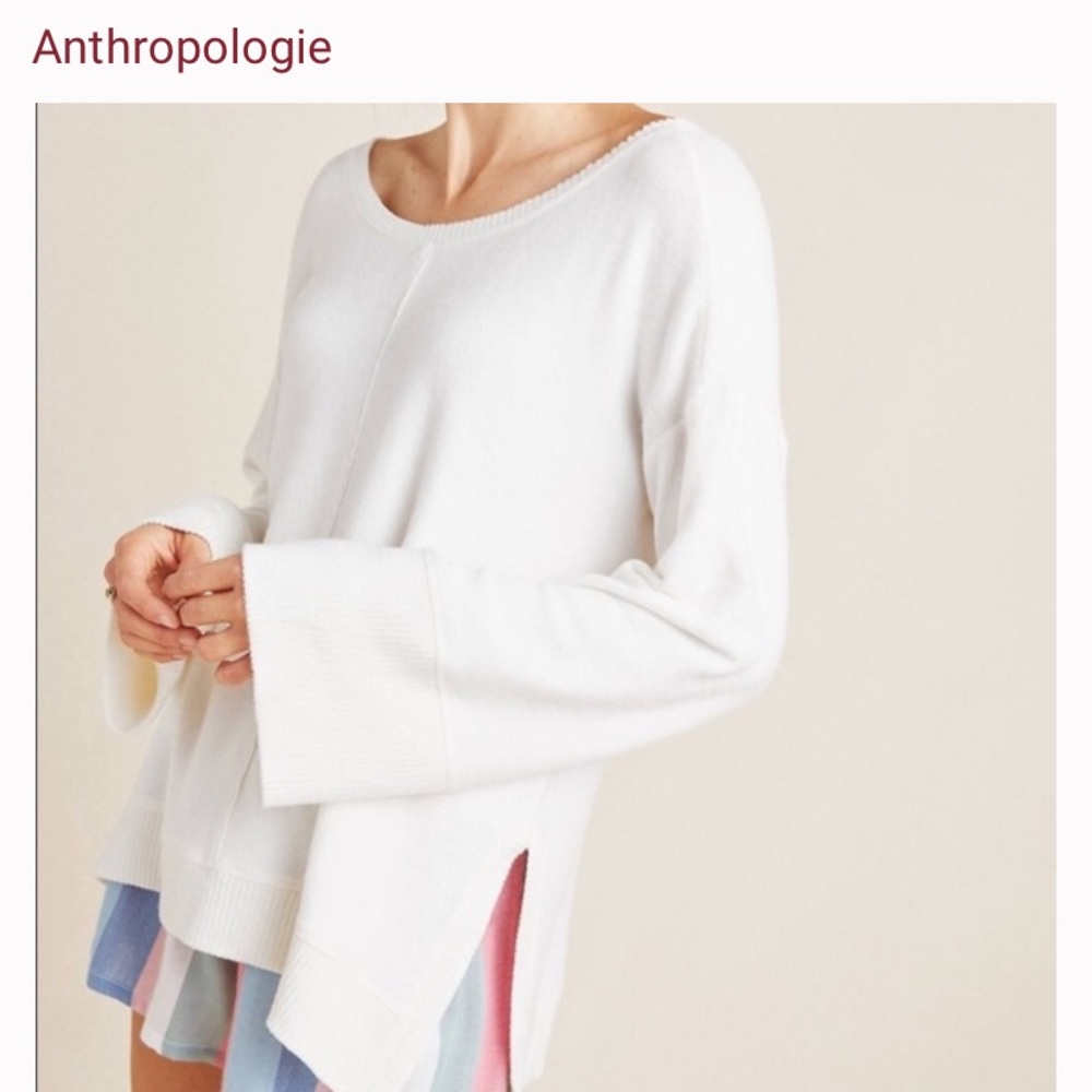 Anthropologie Tie Back Sweater, bell sleeve size S
